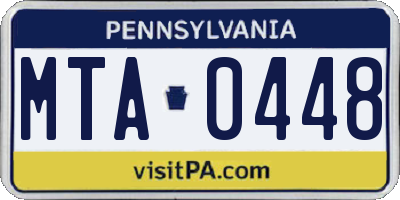 PA license plate MTA0448