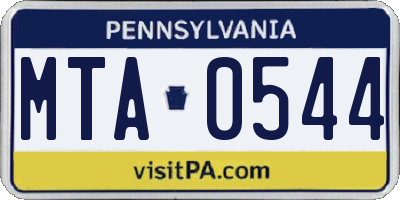 PA license plate MTA0544