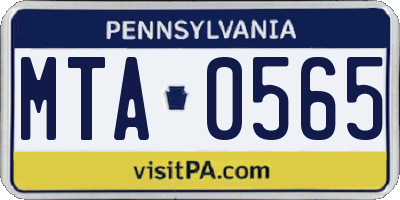 PA license plate MTA0565