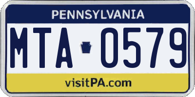 PA license plate MTA0579
