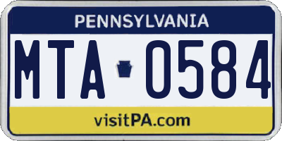 PA license plate MTA0584