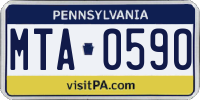 PA license plate MTA0590