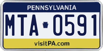 PA license plate MTA0591