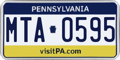 PA license plate MTA0595