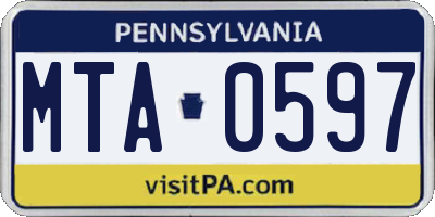 PA license plate MTA0597