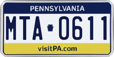 PA license plate MTA0611