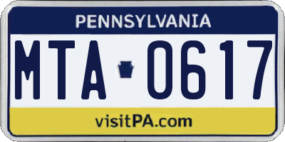 PA license plate MTA0617