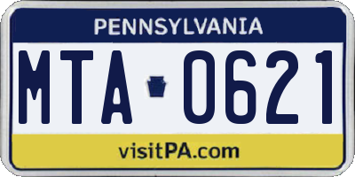 PA license plate MTA0621