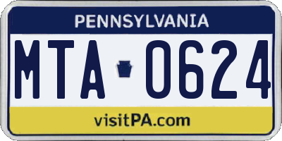 PA license plate MTA0624