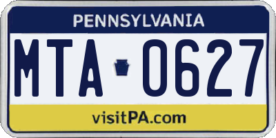 PA license plate MTA0627