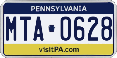 PA license plate MTA0628
