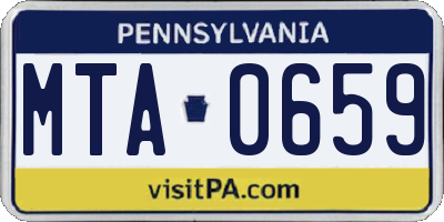 PA license plate MTA0659