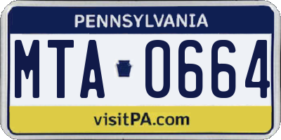PA license plate MTA0664