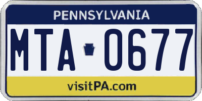 PA license plate MTA0677