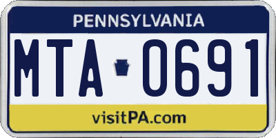 PA license plate MTA0691
