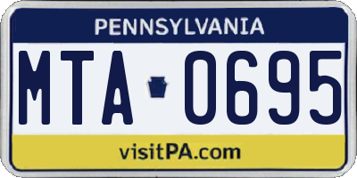 PA license plate MTA0695