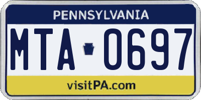 PA license plate MTA0697