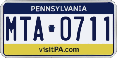 PA license plate MTA0711