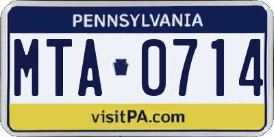 PA license plate MTA0714