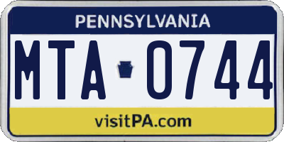 PA license plate MTA0744