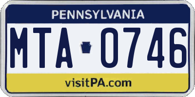PA license plate MTA0746