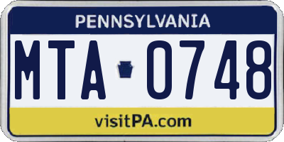 PA license plate MTA0748