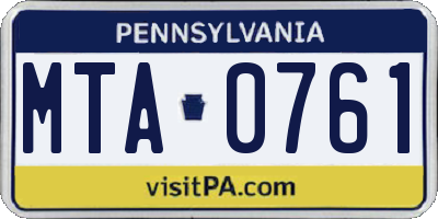 PA license plate MTA0761
