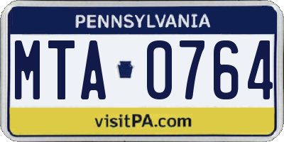 PA license plate MTA0764