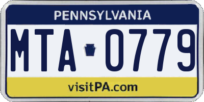 PA license plate MTA0779