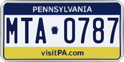 PA license plate MTA0787