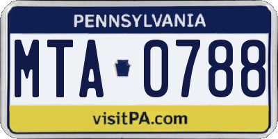 PA license plate MTA0788