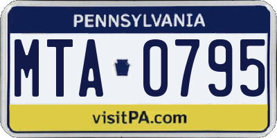 PA license plate MTA0795