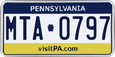 PA license plate MTA0797