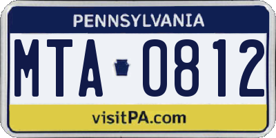 PA license plate MTA0812