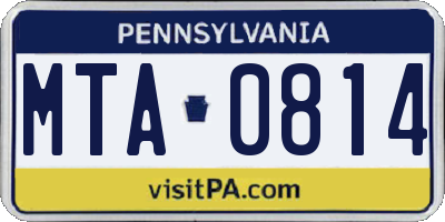 PA license plate MTA0814