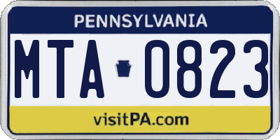 PA license plate MTA0823