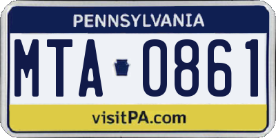 PA license plate MTA0861