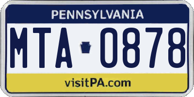 PA license plate MTA0878