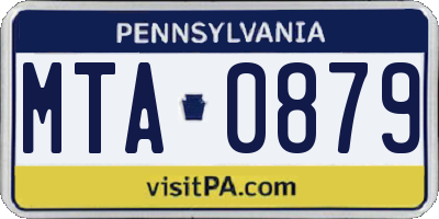 PA license plate MTA0879