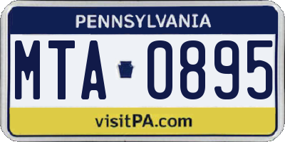 PA license plate MTA0895