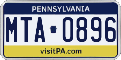 PA license plate MTA0896