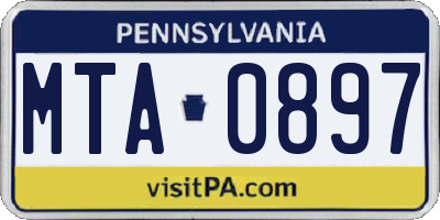 PA license plate MTA0897