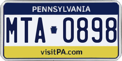 PA license plate MTA0898