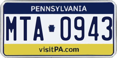 PA license plate MTA0943
