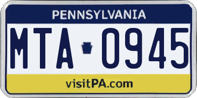 PA license plate MTA0945