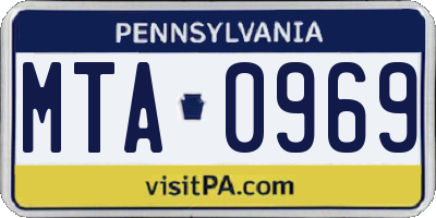 PA license plate MTA0969