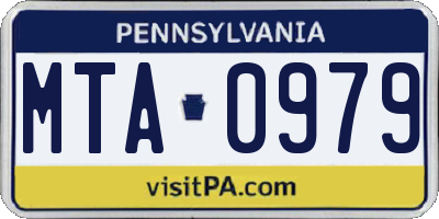 PA license plate MTA0979