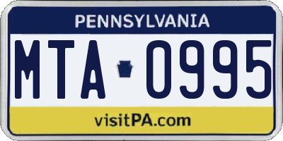 PA license plate MTA0995