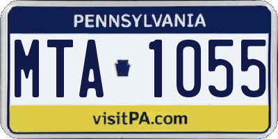 PA license plate MTA1055