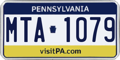 PA license plate MTA1079